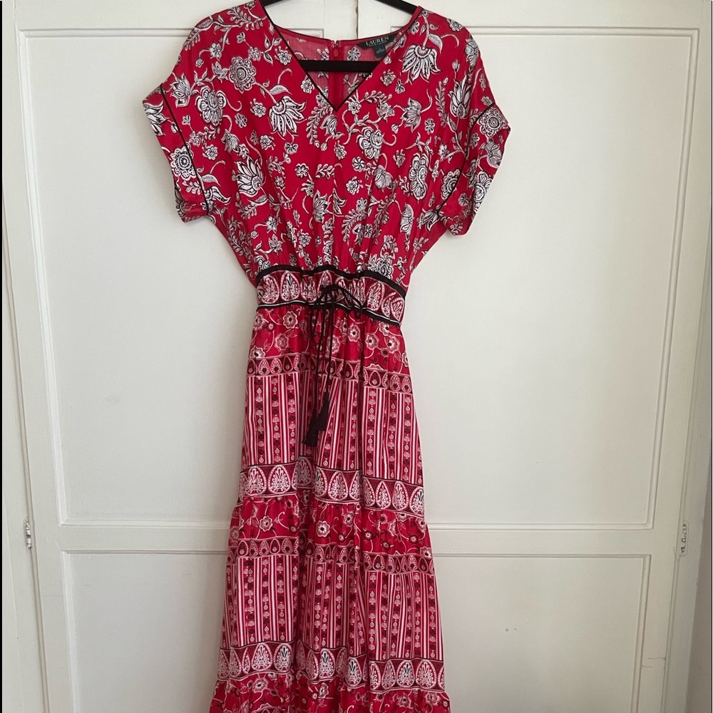Ralph Lauren red dress size 2 like new